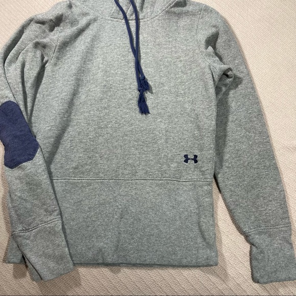 Under Armour Hooded Sweatshirt Hoodie with Elbow Patches - Picture 3 of 15